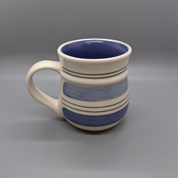 Pfaltzgraff RIO Mug Coffee Tea Cup Blue Stripe Stoneware MEXICO Copyright - Picture 3 of 8